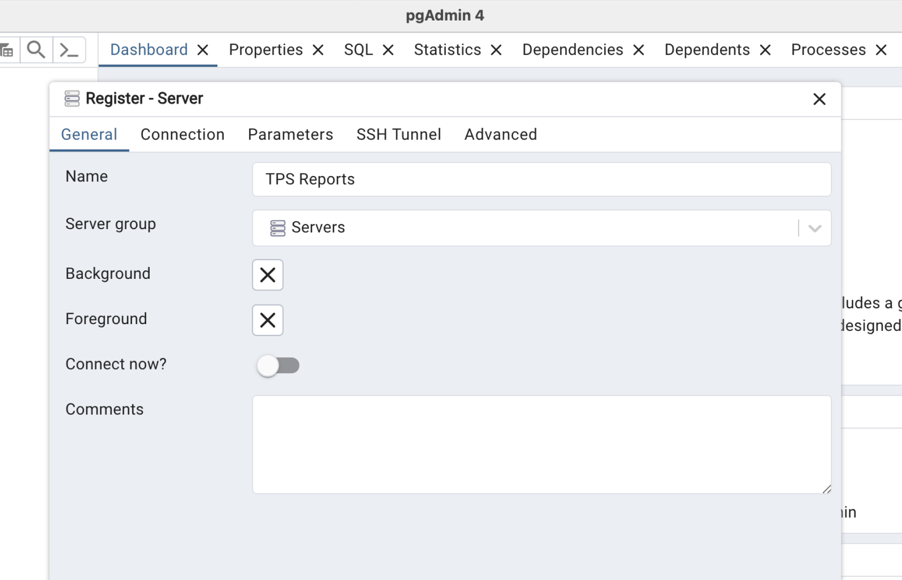 命名 Postgres 服务器。